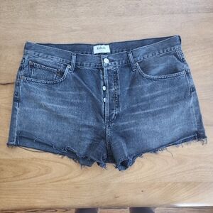 AGOLDE faded black denim cutoffs